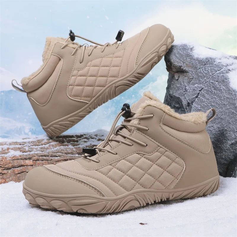 New Winter Booties Outdoor Waterproof Barefoot Boots For Men Ankle Boots Plush Warm Snow Shoes Non-slip Casual Sneakers Big Size