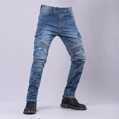 New Men's Winter Riding Motorcycle Cargo Pants Male Outdoor Riding Jeans Moto Protective Gear With Hip Knee Gear Long Trousers