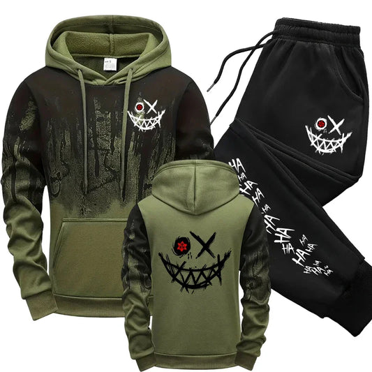 2025 Urban Fashion Hoodies Sportswear Men's Set Hooded Sweatshirts Sweatpants Autumn Winter Male Daily Casual Sports Jogger Suit