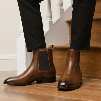 Men Boots Casual 2026 Fashion Brand Comfortable Boots Leather Chelsea boots