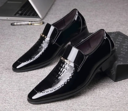 Men's Business Casual Leather Shoes Korean Style Pointed Toe Breathable Big Size Office Groomsmen Groom Wedding