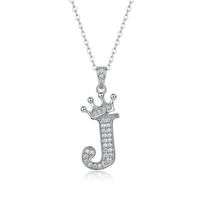 925 Silver Initial Necklace Sparkling Full Moissanite Diamond Pendant Charm Necklaces for Women Letter Name Choker Jewelry Gift
