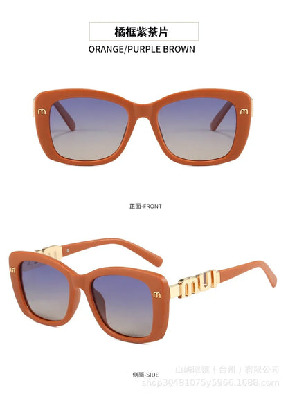 Ins Big Square Polarized Sunglasses 2025 New Fashion Women Men High-end Letters Sun Glasses Ladies Trendy Gafas De Sol UV400