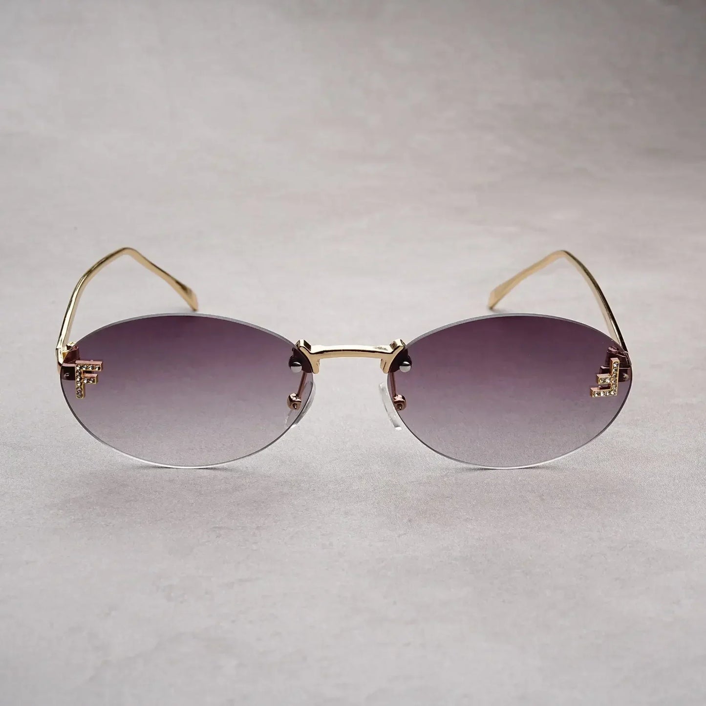 Rimless Oval Sunglasses Women 2025 New Fashion Gradient Ocean Lenses Sun Glasses Stylish Women Luxury Brand Design Shades