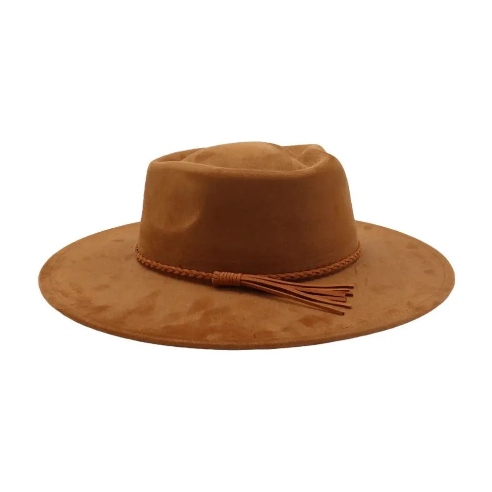 High Quality Heart Design Vegan Suede Hat Wide Brim Blank Style Wide Brim Hat Fedora Hat