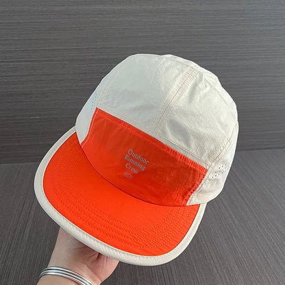 Summer Quick-drying Flat-brim Baseball Caps for Men and Women Letter Printing Color Matching Baseball Caps Outdoor Sunscreen