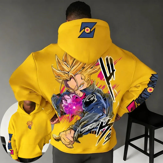 DRAGON BALL Men's Hoodie Sweatshirt Trunks Anime Spring Autumn and Winter Boys Cotton Long-sleeved Luxury Parent-child Outfit