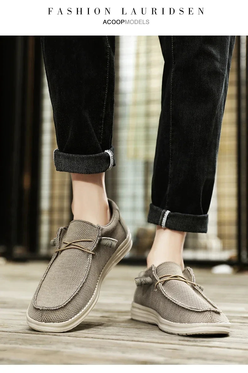 Canvas Shoes Men Casual Slip on Shoes Alpargatas Hombre Moccasins Mocassin Homme Lightweight Breathable Plus Big Size 50