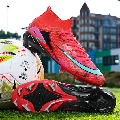 New Men Football Boots Training Shoes FG Ultralight Soccer Shoes Outdoor Drop Shipping Soccer Cleats Non-Slip Long Spikes