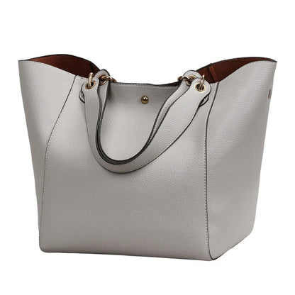 2PCS Luxury PU Leather Large Capacity Tote Bag Classic Women’s Handbag with Hand Coin Purse Top-Handle Shoulder Bag