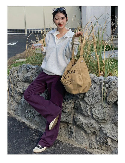 FINEWORDS Vintage High Waist Loose Jeans Women Wide Leg Korean Casual Washed Denim Jeans Streetwear Harajuku Wide Leg Jeans