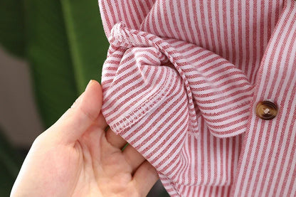 Fashion Summer Children Kids Boy's Clothes Blue Strips Shirt Bib Shorts 2Pcs/Set Gentleman Baby Toddler Tracksuits 0-5 Years