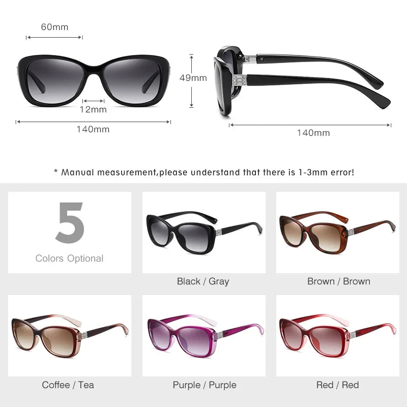 Brand Young Style Women's Sunglasses Gradient Polarized Driving Glasses Luxury Design Ladies Elegant Lunette De Soleil Femme