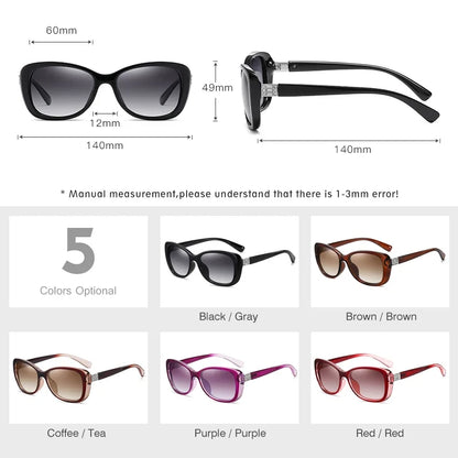 Brand Young Style Women's Sunglasses Gradient Polarized Driving Glasses Luxury Design Ladies Elegant Lunette De Soleil Femme