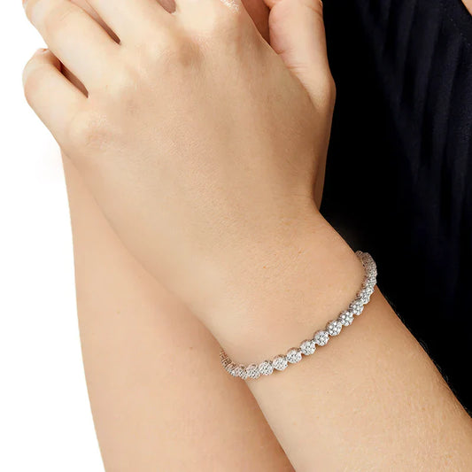 Bracelet Tennis Moissanite D VVS1 Plein Diamant GRA Argent Sterling 925 Plaqué Or Blanc Bracelets Fleurs pour Femme Homme