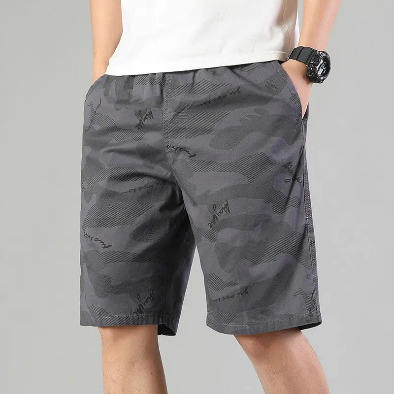 Men's Sweat Shorts Relaxed Fit Mens Cargo Shorts Casual Camo Shorts Drawstring Cotton Shorts Stretch Elastic Waist