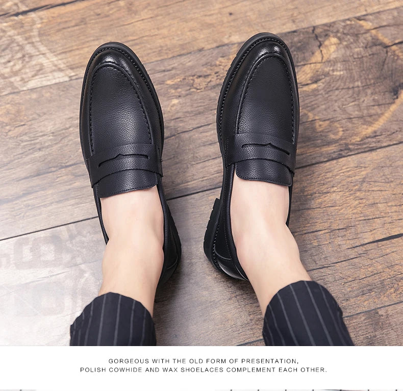 High Quality Casual Business Shoes Men Leather Loafers Classic Men's Dress Shoes Formal Office Leather Brogues Shoes Male