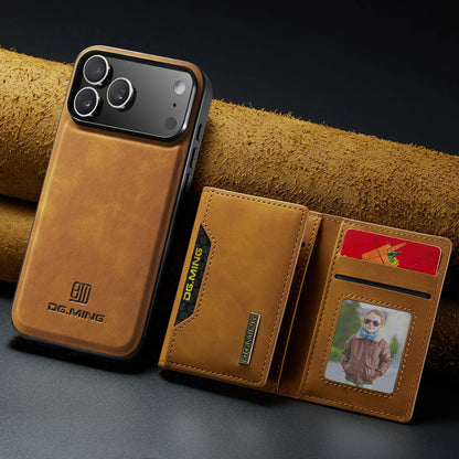 Luxury Leather Phone Case for IPhone 17 Pro Max Air16E 16 14 15 Plus 13 12 11 Pro Max Magnetic Detachable Card Stand Wallet