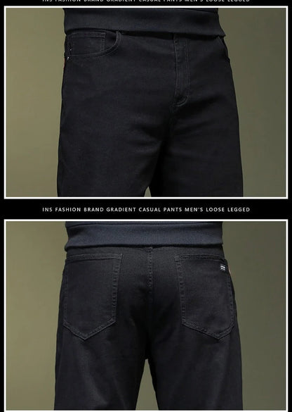 Extra Large Size 48 Men's Jean Straight Leg Loose Denim Pant Male High Elastic Stretch Fleece Big Plus 42 44 46 150 Kg 116 Waist