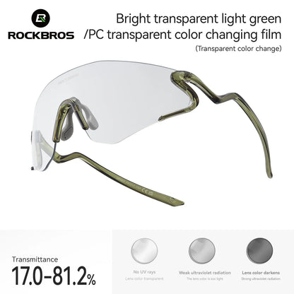Photochromic Cycling Glasses Windproof Dustproof UV400 Protection Glasses Cycling Outdoor Sports Sunglasses Unisex