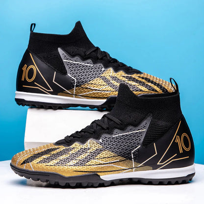 Professional Sports Soccer Shoes TF Broken Nail Teenagers Outdoors Comfortable High-Tops Training Shoes Non Slip Football Shoes