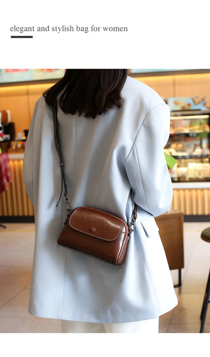 mini small genuine leather vintage bag Crossbody Bag luxury mobile phone shoulder bag  women mobile bag for women