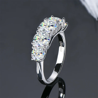 3.6ctw. D Moissanite Wedding Rings for Women 18k Gold Plated 925 Silver Promise Finger Jewelry Certified Lab Diamond Bands