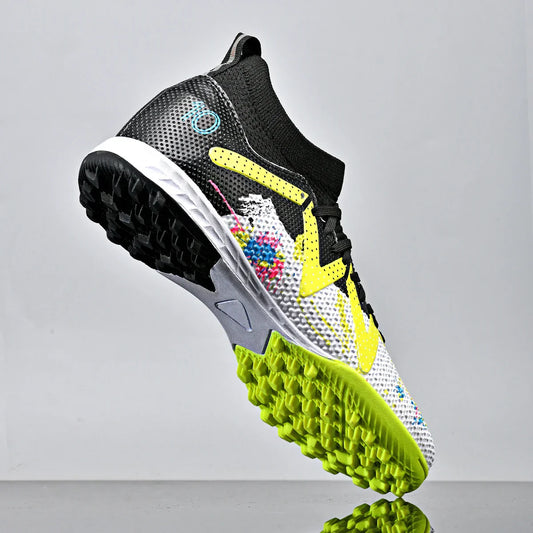 Multicolor TF Turf Soccer Shoes Durable PU Fabric Rubber Outsole Anti-slip Wearproof For Kids Teenager Turf Games