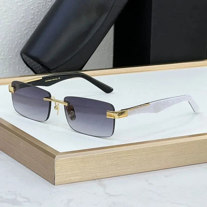 Designer Boundless Sunglasses THE ARTIST I Handmade in Germany Rectangle Alloy Acetate Luxury Top Quality UV400 Unisex with Case