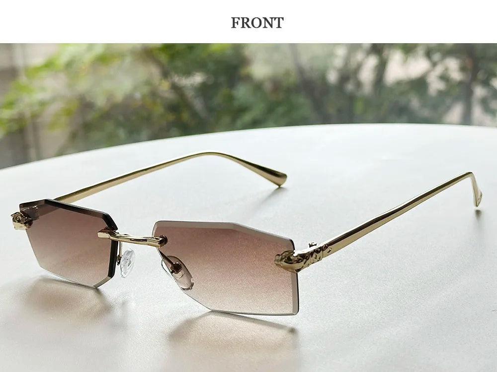 2026 Rimless Sunglasses Women Vintage Luxury Fashion Glasses Shades Dropshipping Luxe Lentes De Sol Mujer Lunette Soleil Femme