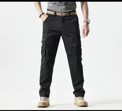 Autumn Work Pants Men Multi-pockets Cargo Trousers Casual Wear-resistant Workwear Spring Straight Pant Outdoor Hiking Trousers