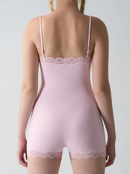 Lace Bodysuit for Women -Adjustable Straps Slim Fit Backless Jumpsuit, Breathable Lifting Seamless Underwear Sexy Lingerie