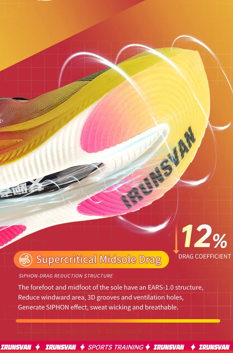 Men Running Shoes Breathable Sports Shoe Lightweight Marathon Carbon Plate Sneaker Casual Comfortable Athletic Training