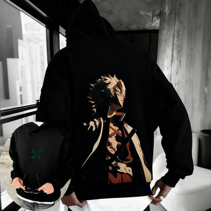 Demon Slayer: Kimetsu no Yaiba Men Hoodie Sweatshirt Sanemi Shinazugawa Anime Spring Autumn Boy Long-sleeved Parent-child Outfit