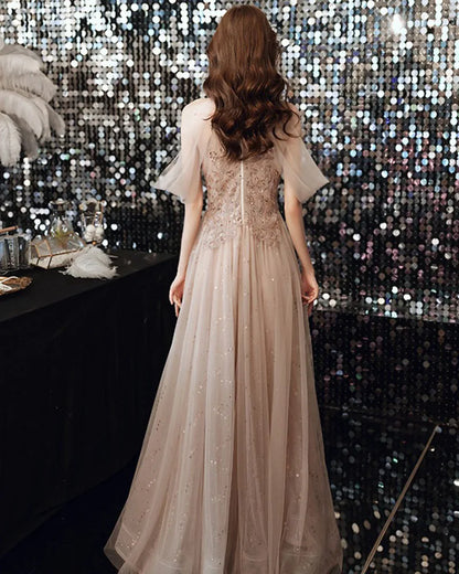 Champagne Dresses Elegant Women's Evening Dress New Banquet Style Bridesmaid Dress Fairy Quinceanera Dress Sukienki Customized