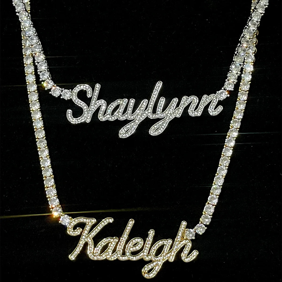 Custom Cursive Letter Pendant Customized Name Necklace for Women Iced Out CZ Zircon Rock Street Hip Hop Jewelry