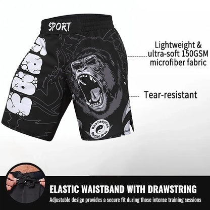 Training Fight Shorts Men's Boxing MMA Combat BJJ Grappling Fitness Muay Thai Kickboxing No Gi Shorts With Sublimation Printed