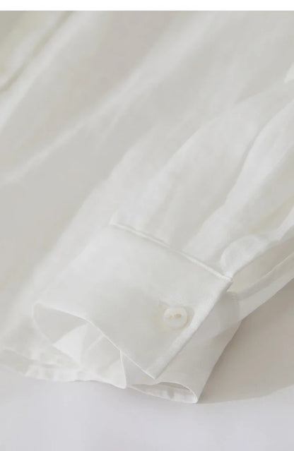 Minimalism Women Shirts 2024 Autumn New Chinese Stand Collar Lace Decal Shirt Fashion Female Shell Button Blouses 12443001