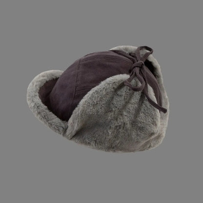 Trendy Faux Fur Winter Hat Thick Warm Faux Fur Hat Lamb Wool Bomber Hat Winter Season for Men and Women
