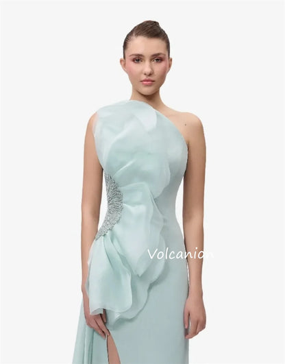 Customized Jersey Ruched Sequined One-shoulder A-line Long Dresses Bespoke Occasion Exquisite Fashion Formal Evening