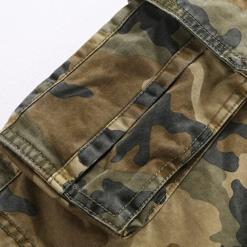 Camouflage Shorts Male Military Clothing Style Army High Quality Mens Cargo Shorts Cotton Multi Pockets Breeches Bermuda Cargo