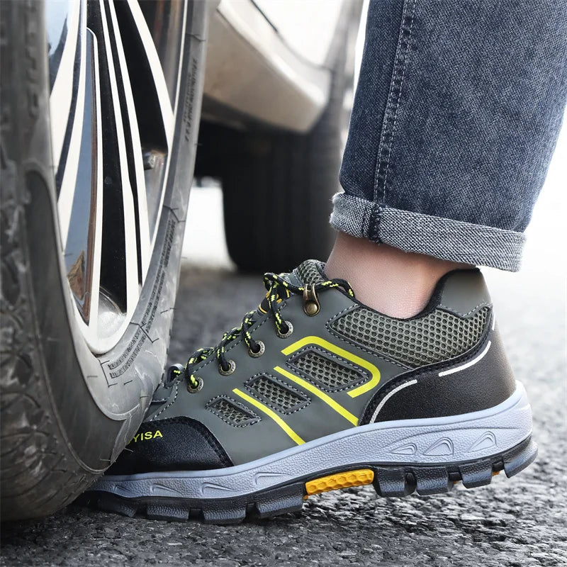 2022 Latest Summer Safety Work Shoes For Men Breathable Indestructible Steel Toe Boots Male Footwear Anti-smash Hiking Shoes