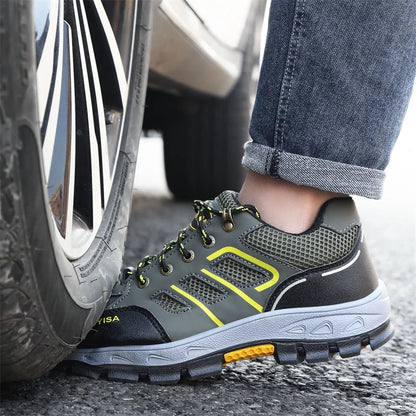2022 Latest Summer Safety Work Shoes For Men Breathable Indestructible Steel Toe Boots Male Footwear Anti-smash Hiking Shoes