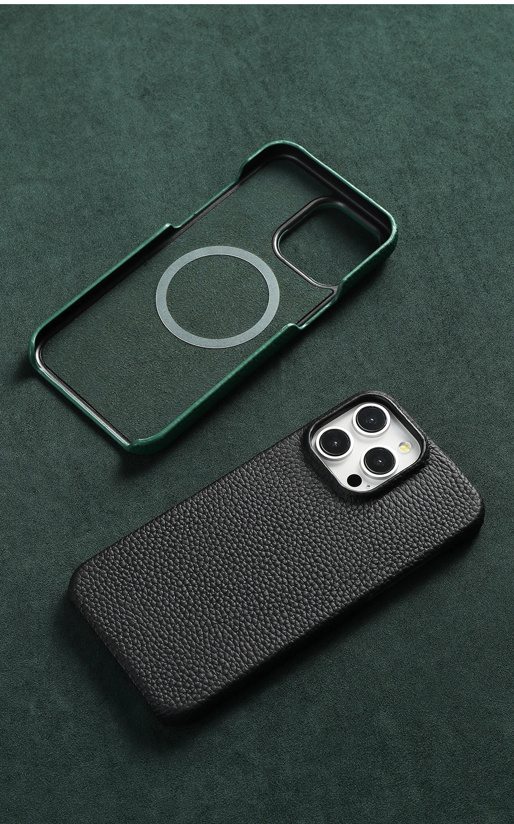 Natural Cowhide Leather for Magsafe Case for iPhone 16 15 Pro Max Promax 15Pro 16Pro Luxury Magnetic Phone Back Cover