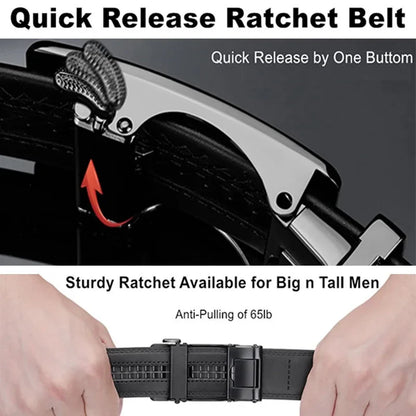 Brand Luxury Belt for men, Genuine Leather Automatic Buckle Adjustable Belt Fashion Style Golf Belt Luxury Gifts for Men