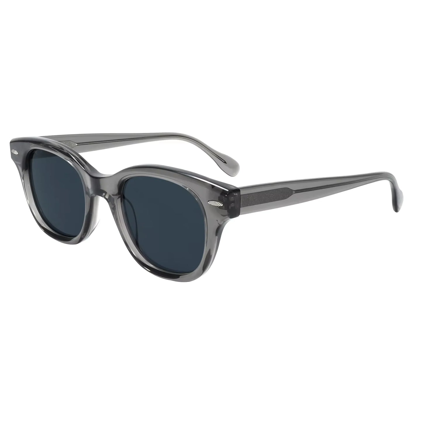 Transparent Grey Acetate Sunglasses Vintage Rivet UV400 Non Polarized Lens High Quality Unisex Sun Glasses