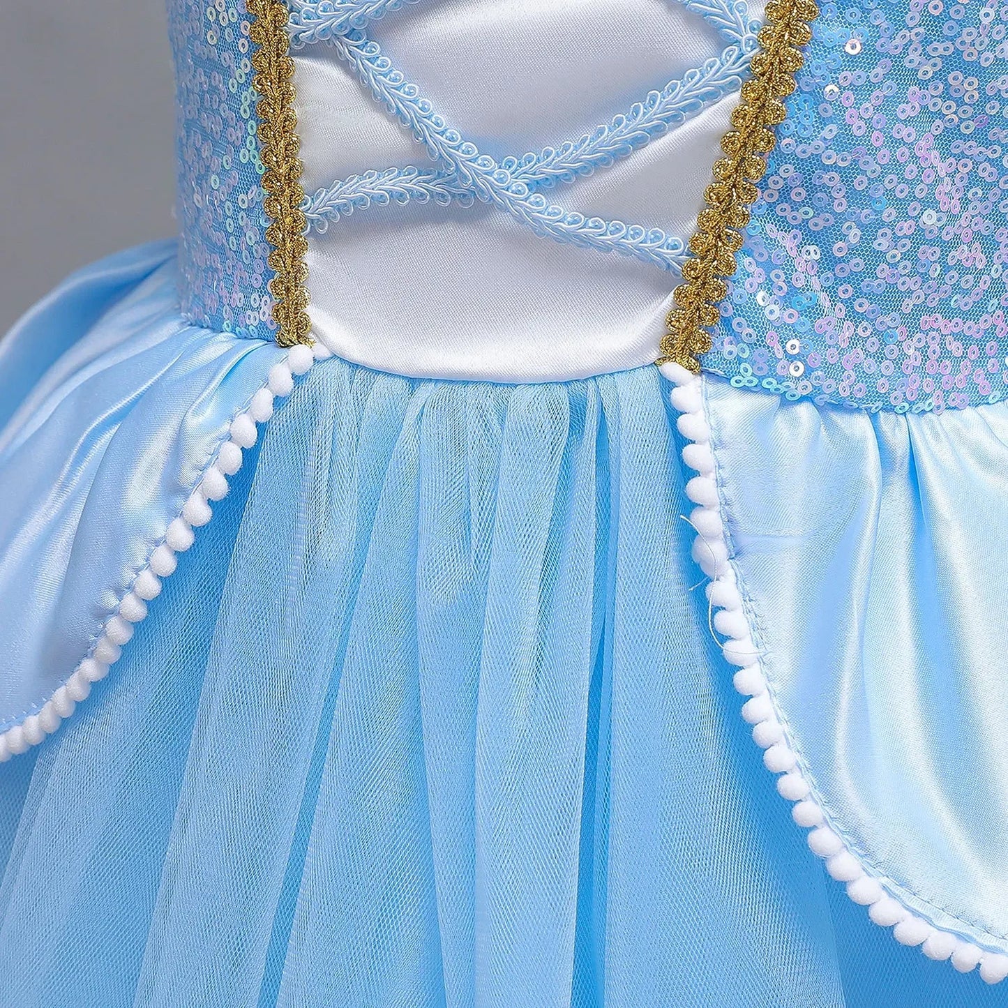 Deluxe Elegant Cinderella Princess Ball Gown Fancy Birthday Cinderella Party Dress Vestidos Costume Play Carnival Apparel