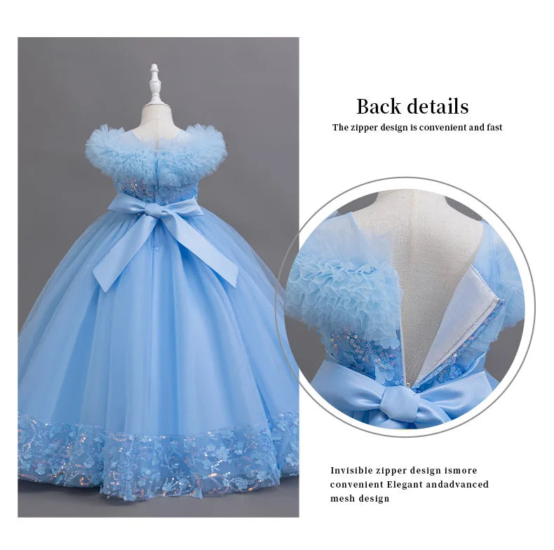 Summer Dress for Kids Girl Lace Sleeveless Baby Girl Princess Dress Fashion Solid Children Girls Party Dresses 2-9 Years