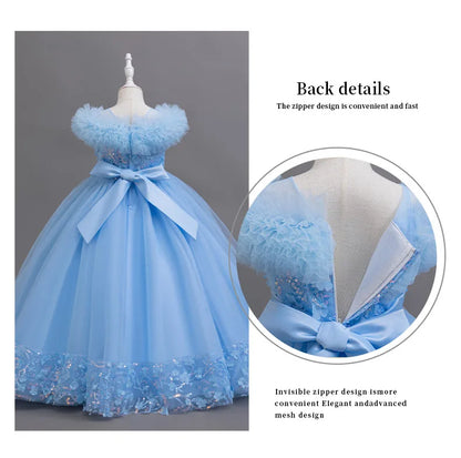 Summer Dress for Kids Girl Lace Sleeveless Baby Girl Princess Dress Fashion Solid Children Girls Party Dresses 2-9 Years