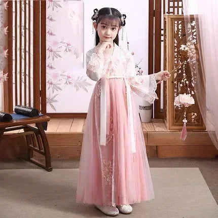 Girl Modern Hanfu Chinese Style Dress Halloween Fairy Kids Clothes Vestidos Traditional Cosplay Children Costume Girls Dresses